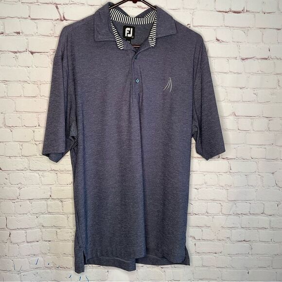 FootJoy FJ Golf Polo Gray Shirt Mens Short Sleeve Athletic Fit Size Large. - Picture 2 of 8